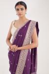 Aubergine Purple Georgette Saree
