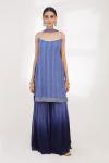 Ombre Blue Chikankari Sharara Set