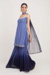 Ombre Blue Chikankari Sharara Set