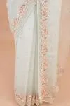 Glass Blue Organza Saree
