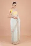 Glass Blue Organza Saree