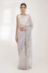 Silver Champagne Sequin Saree