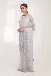 Silver Champagne Sequin Saree