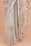 Fog Grey Organza Saree