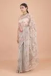Fog Grey Organza Saree