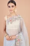Blue Frost Organza Saree