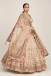 Beige Floral Design Silk Lehenga