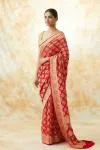 Red Georegette Bandhani Saree