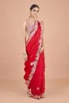 Crimson Organza Saree