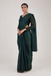 Bottle Green Sequin Satin Organza Saree