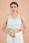 Powder Blue Sequin Embellished Saree