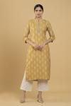 Mustard Mirror Kurta Set with Chikankari Palazzo