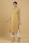Mustard Mirror Kurta Set with Chikankari Palazzo