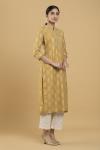 Mustard Mirror Kurta Set with Chikankari Palazzo