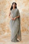 Greay Satin Wrinkle Saree