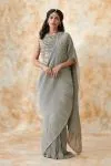 Greay Satin Wrinkle Saree