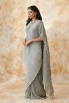 Greay Satin Wrinkle Saree