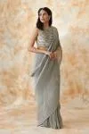 Greay Satin Wrinkle Saree