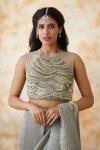 Greay Satin Wrinkle Saree