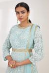 Powder Blue Chikankari Anarkali Set