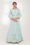 Powder Blue Chikankari Anarkali Set
