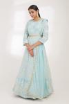 Powder Blue Chikankari Anarkali Set