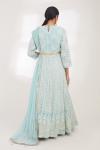 Powder Blue Chikankari Anarkali Set