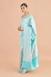 Turquoise Silk Saree