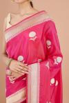 Floral Magenta Silk Saree