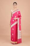 Floral Magenta Silk Saree
