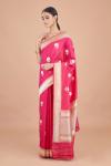 Floral Magenta Silk Saree