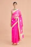 Magenta Silk Organza Saree