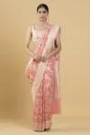 Peach Floral Meenakari Georgette Saree