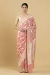 Peach Floral Meenakari Georgette Saree