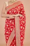 Red Banarasi Georgette Saree