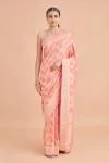Rose Pink Weave Brocade Saree