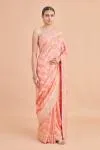 Rose Pink Weave Brocade Saree