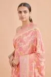 Rose Pink Weave Brocade Saree