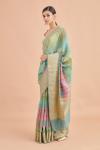 Tussar Silk Striped Tassel Saree