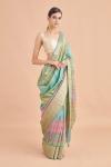 Tussar Silk Striped Tassel Saree