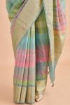 Tussar Silk Striped Tassel Saree