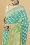 Ombre Green Banarsi Georgette Saree
