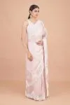 Crepe Pink Floral Organza Saree