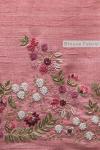 Coral Pink Embroidered Organza Saree