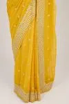 Canary Mirror Work Saree