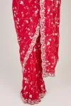 Crimson Sequin Embellished Saree
