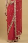 Red Lehriya Bandhani Georgette Saree