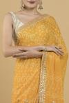 Daisy Yellow Bandhani Georgette Saree