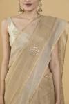 Biscuit Banarasi Tissue Saree