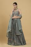 Steel Grey Banarasi Chanderi Lehenga